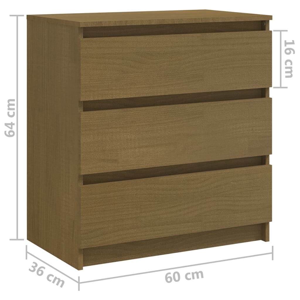 Sängbord Nattduksbord brun 60x36x64 cm massiv furu