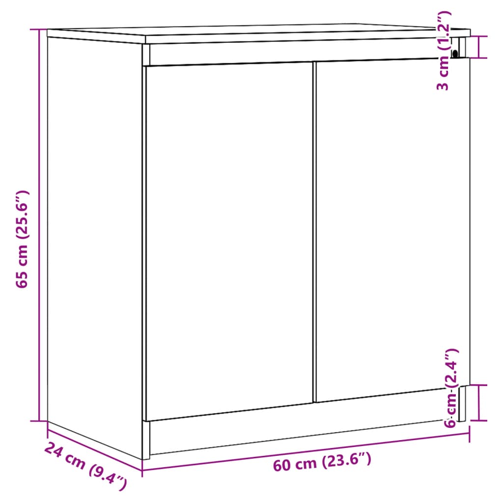 Skåp vit 60x36x65 cm massiv trä furu