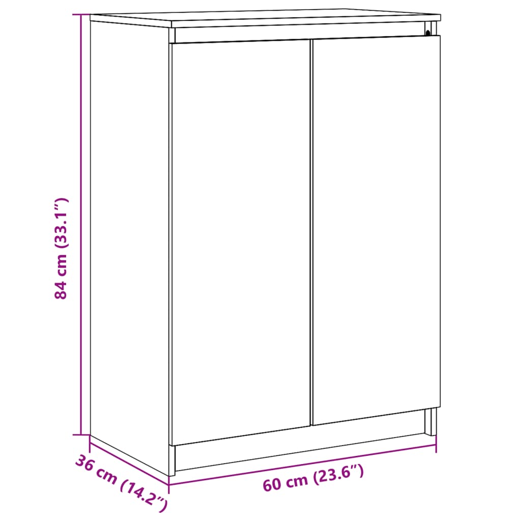 Skänk massiv trä furu 60x36x84 cm