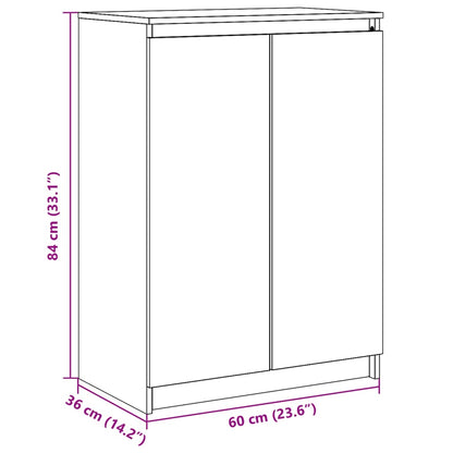 Skänk massiv trä furu 60x36x84 cm