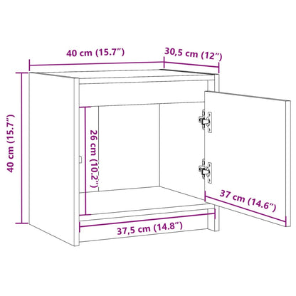 Sängbord vit 40x30,5x40 cm massiv furu