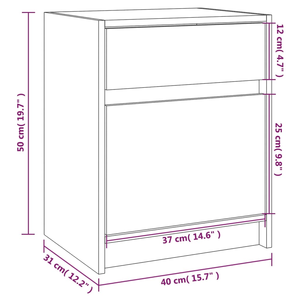 Sängbord Nattduksbord vit 40x31x50 cm massiv furu