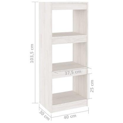 Bokhylla vit 40x30x103,5 cm furu