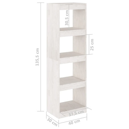 Bokhylla vit 40x30x135,5 cm massiv furu