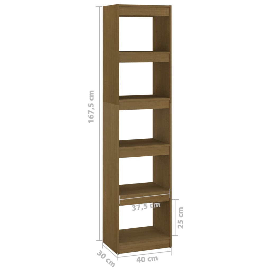 Bokhylla brun 40x30x167,5 cm massiv furu