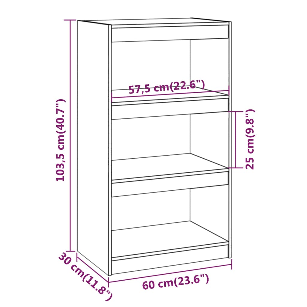 Bokhylla massiv furu Natur 60x30x103,5 cm