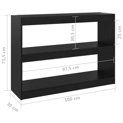 Kirjahylly musta 100x30x71,5 cm mäntyä