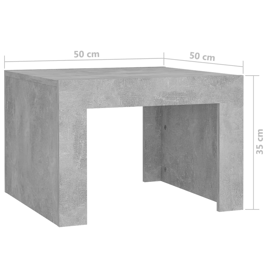 Soffbord betonggrå 50x50x35 cm