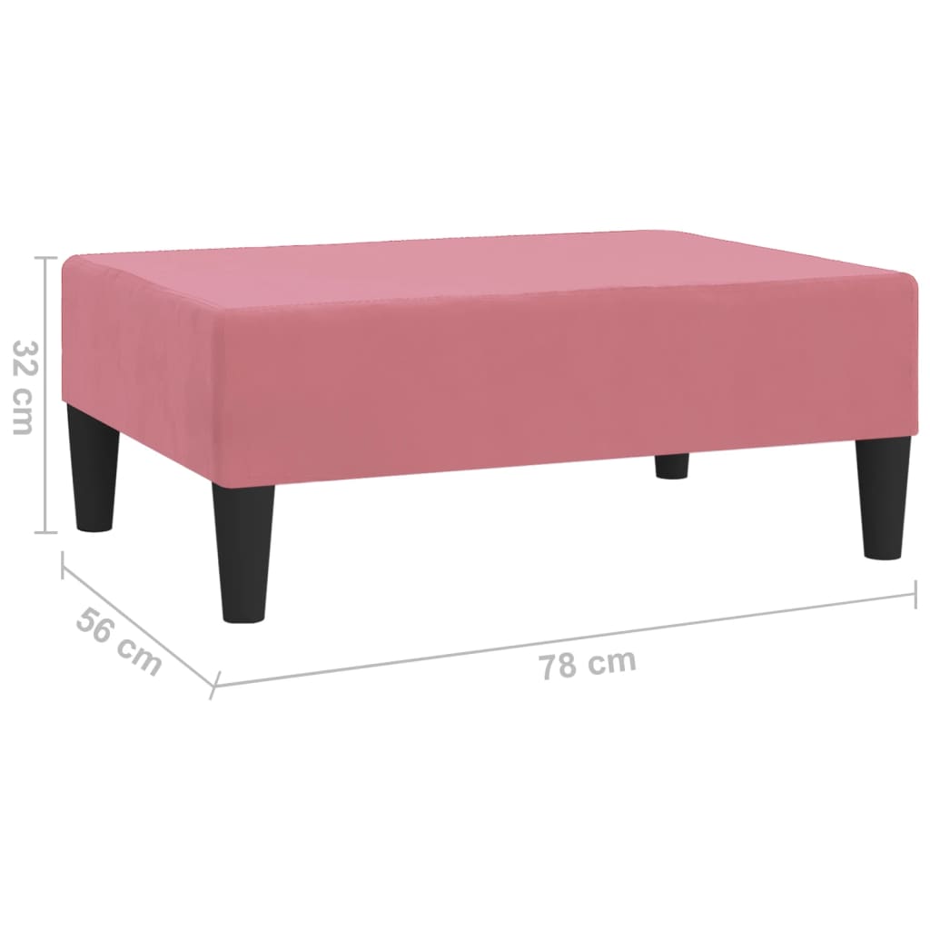 Fotpall Sittpall rosa 78x56x32 cm sammet