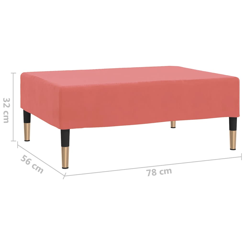 Fotpall Sittpall rosa 78x56x32 cm sammet