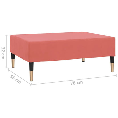 Fotpall Sittpall rosa 78x56x32 cm sammet