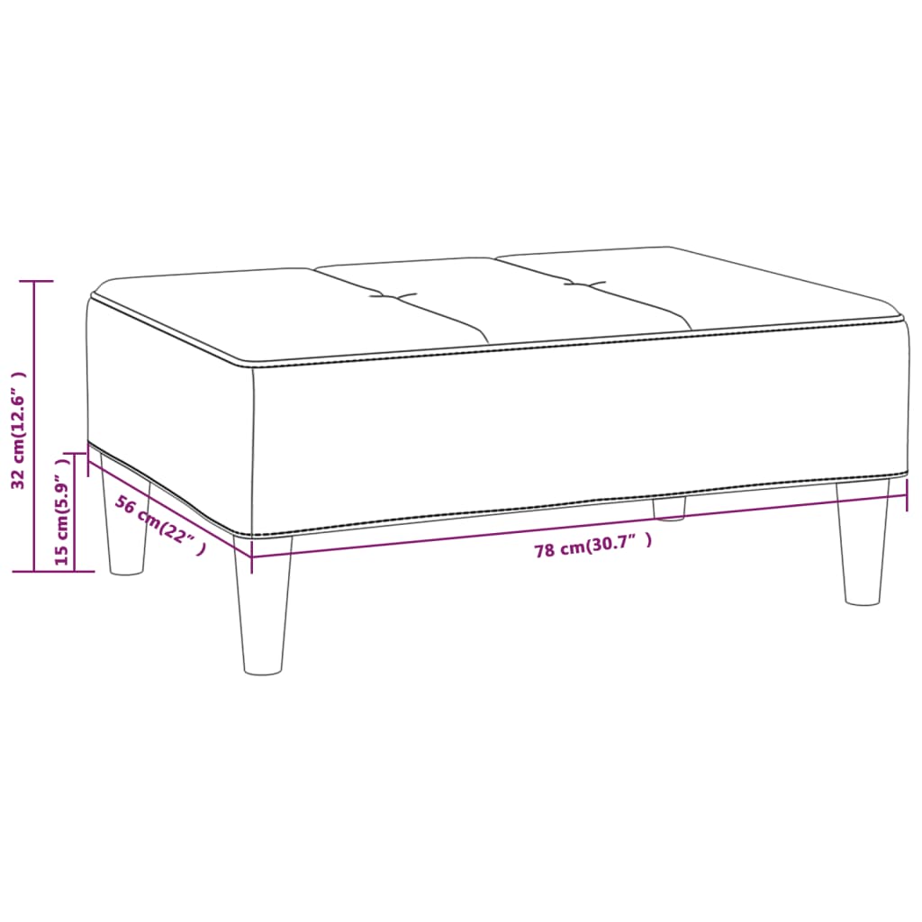 Fotpall Sittpall svart 78x56x32 cm tyg