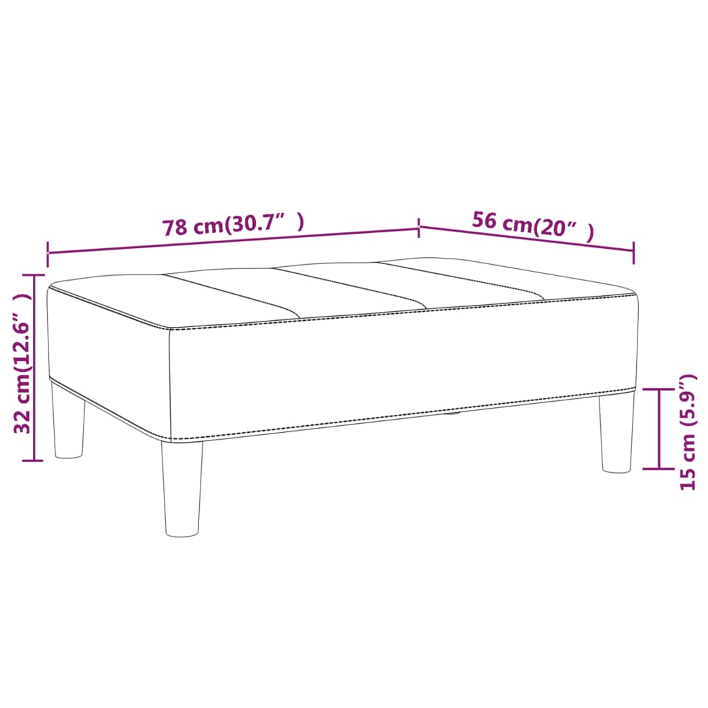 Fotpall Sittpall svart 78x56x32 cm tyg