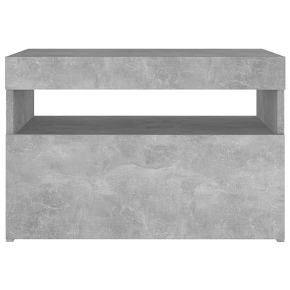 Yöpöytä Yöpöytä LED-valolla betonin harmaa 60x35x40 cm