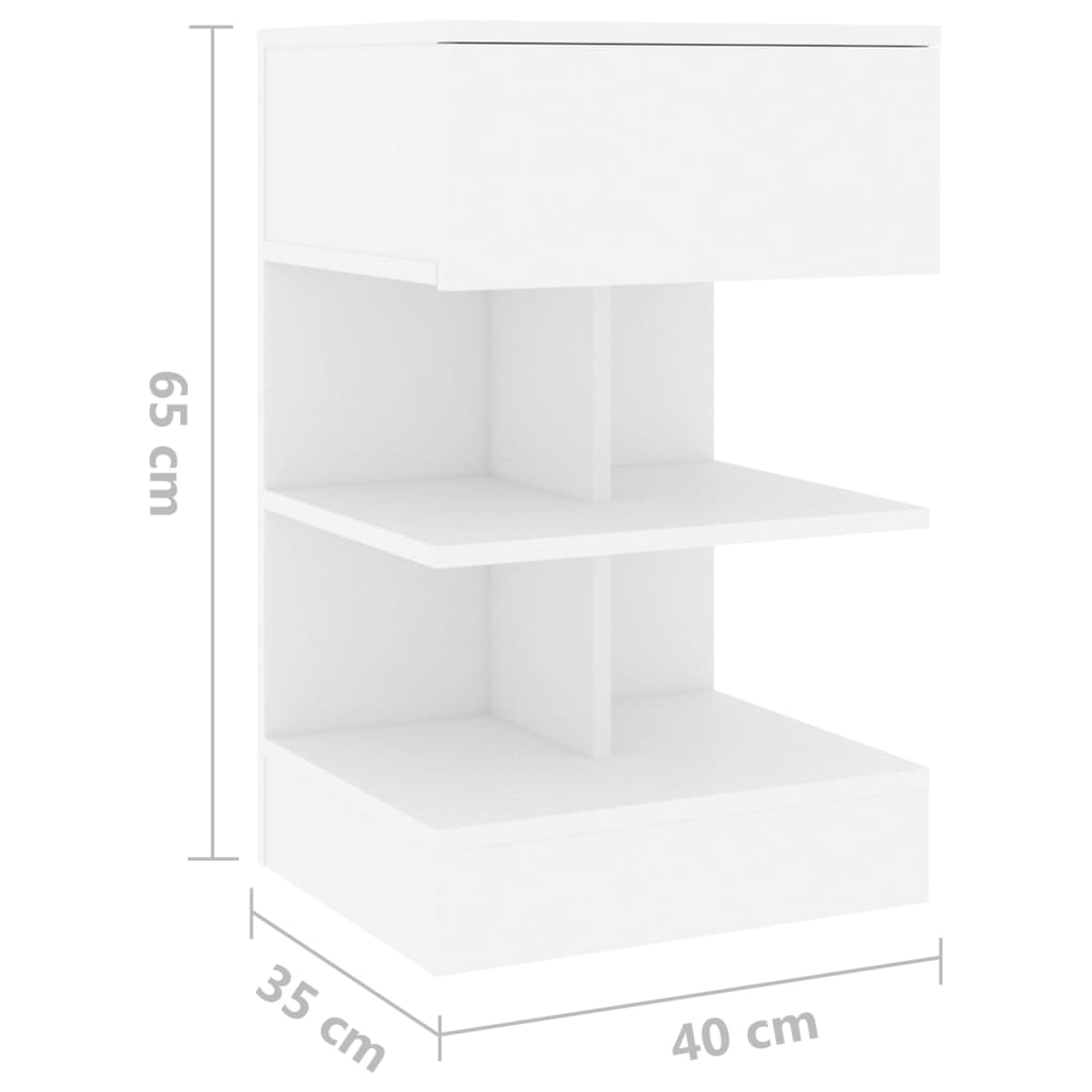 Sängbord Nattduksbord vit 40x35x65 cm