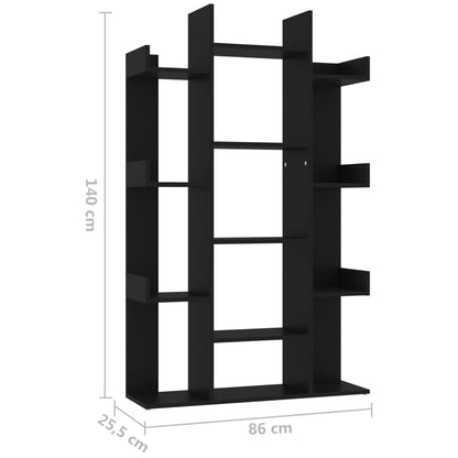 Kirjahylly musta 86x25,5x140 cm