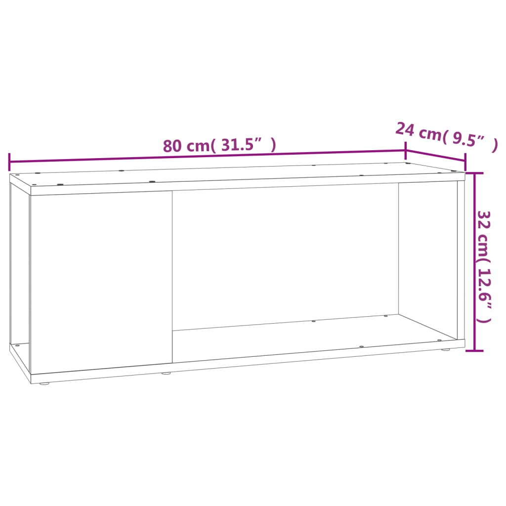 TV-möbel vit TV-bänk 80x24x32 cm