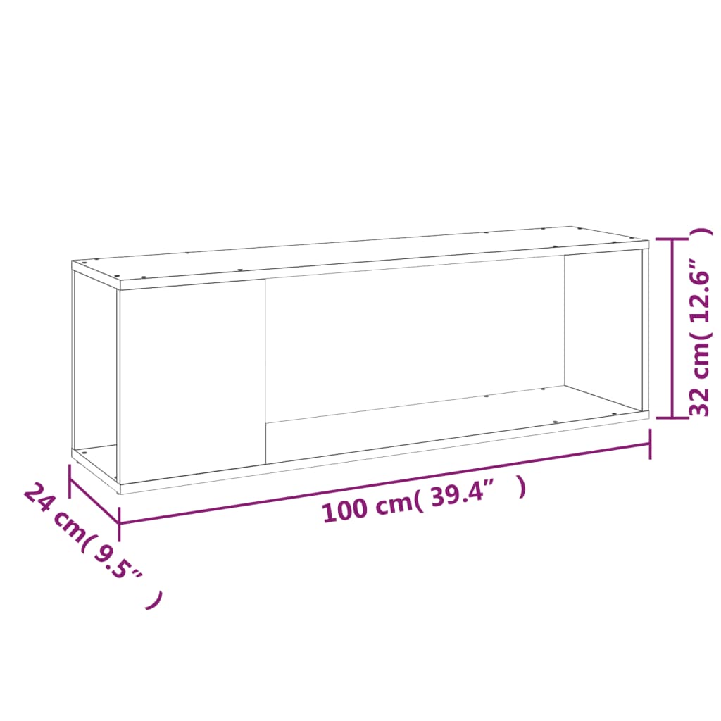 TV-möbel vit TV-bänk 100x24x32 cm