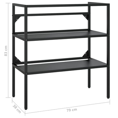 Badrumsunderskåp Ram för tvättställ svart 79x38x83 cm järn