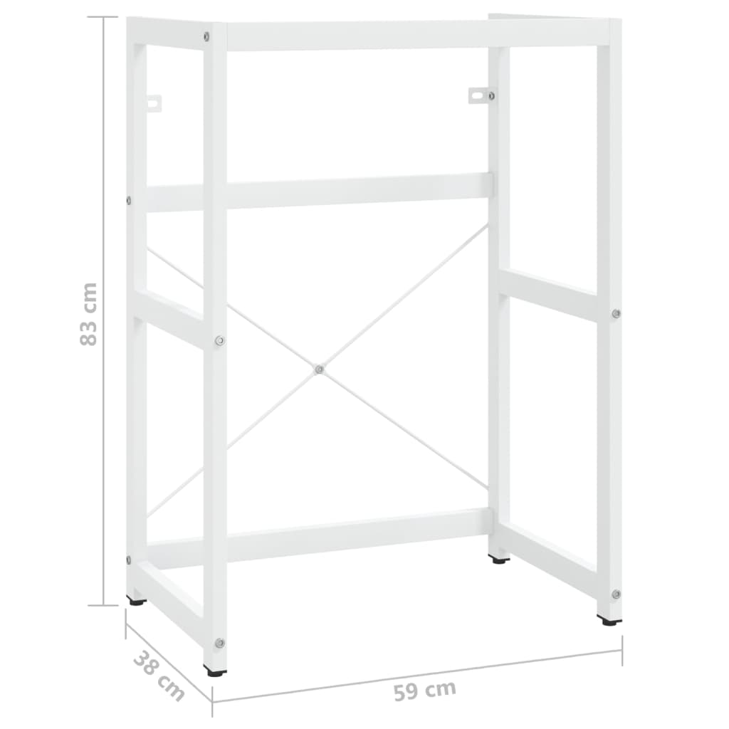 Badrumsunderskåp Ram för tvättställ vit 59x38x83 cm järn