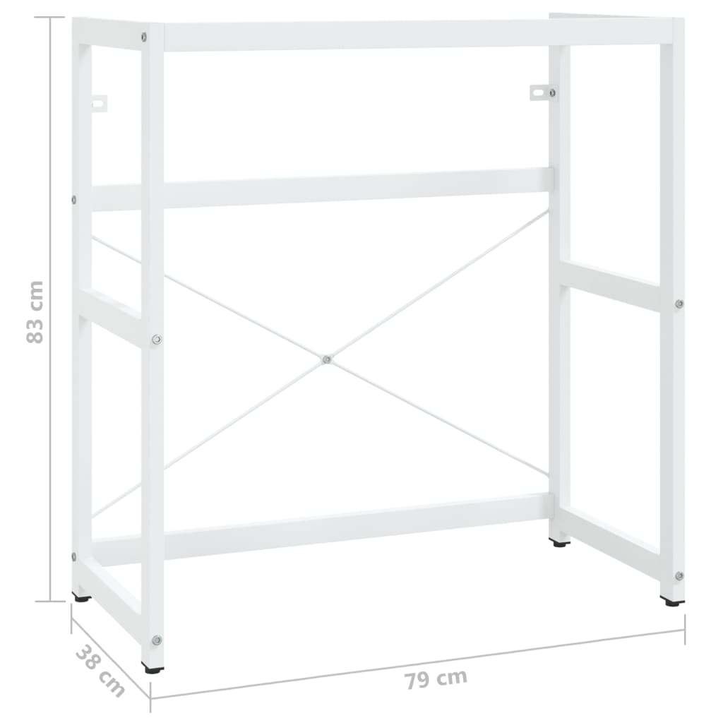 Badrumsunderskåp Ram för tvättställ vit 79x38x83 cm järn