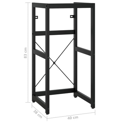 Badrumsunderskåp Ram för tvättställ svart 40x38x83 cm järn