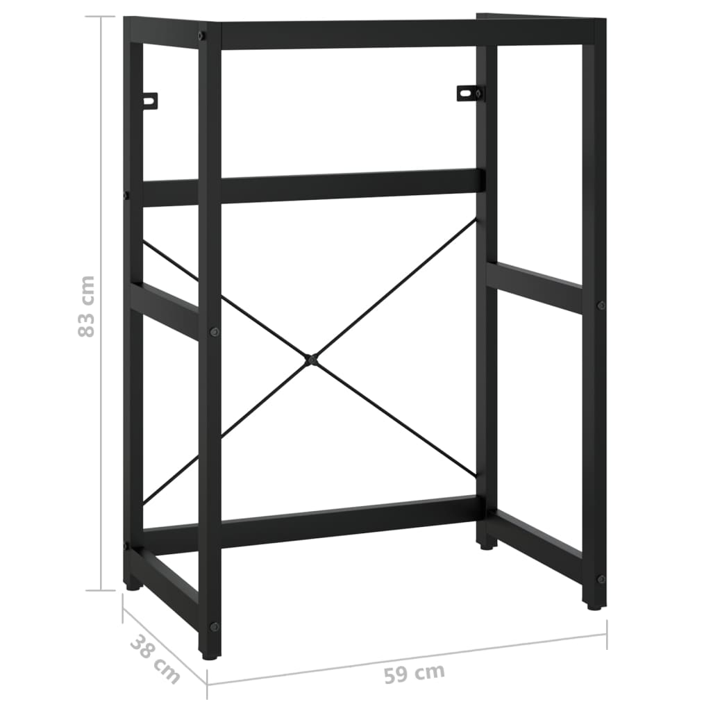 Badrumsunderskåp Ram för tvättställ svart 59x38x83 cm järn