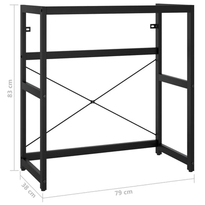 Badrumsunderskåp Ram för tvättställ svart 79x38x83 cm järn