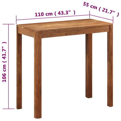 Barbord bistrobord massiv trä med honungsfinish 110x55x106 cm