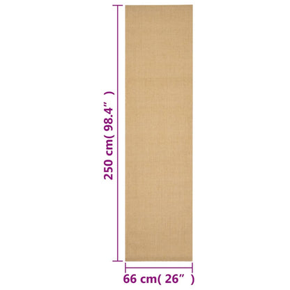 Golvmatta naturlig sisal 66x250 cm