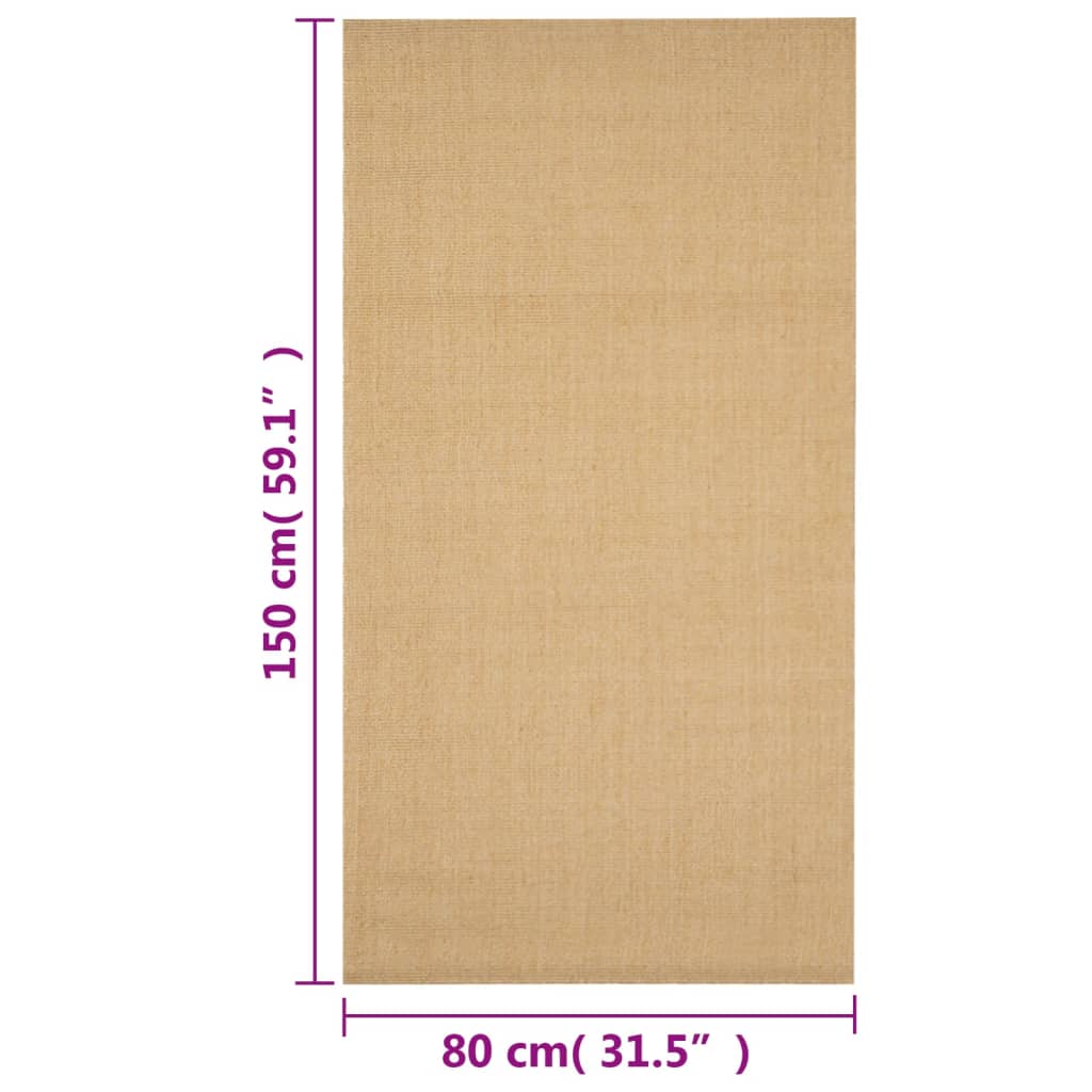 Golvmatta naturlig sisal 80x150 cm