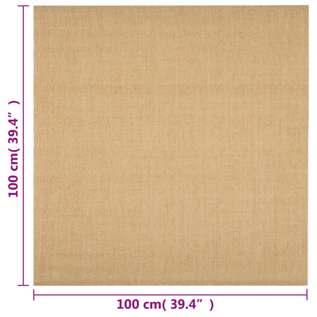 Golvmatta naturlig sisal 100x100 cm