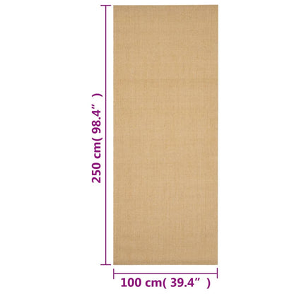 Golvmatta naturlig sisal 100x250 cm