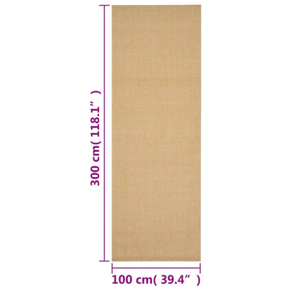 Golvmatta naturlig sisal 100x300 cm