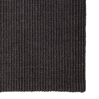 Lattiamatto luonnon sisal 80x250 cm musta