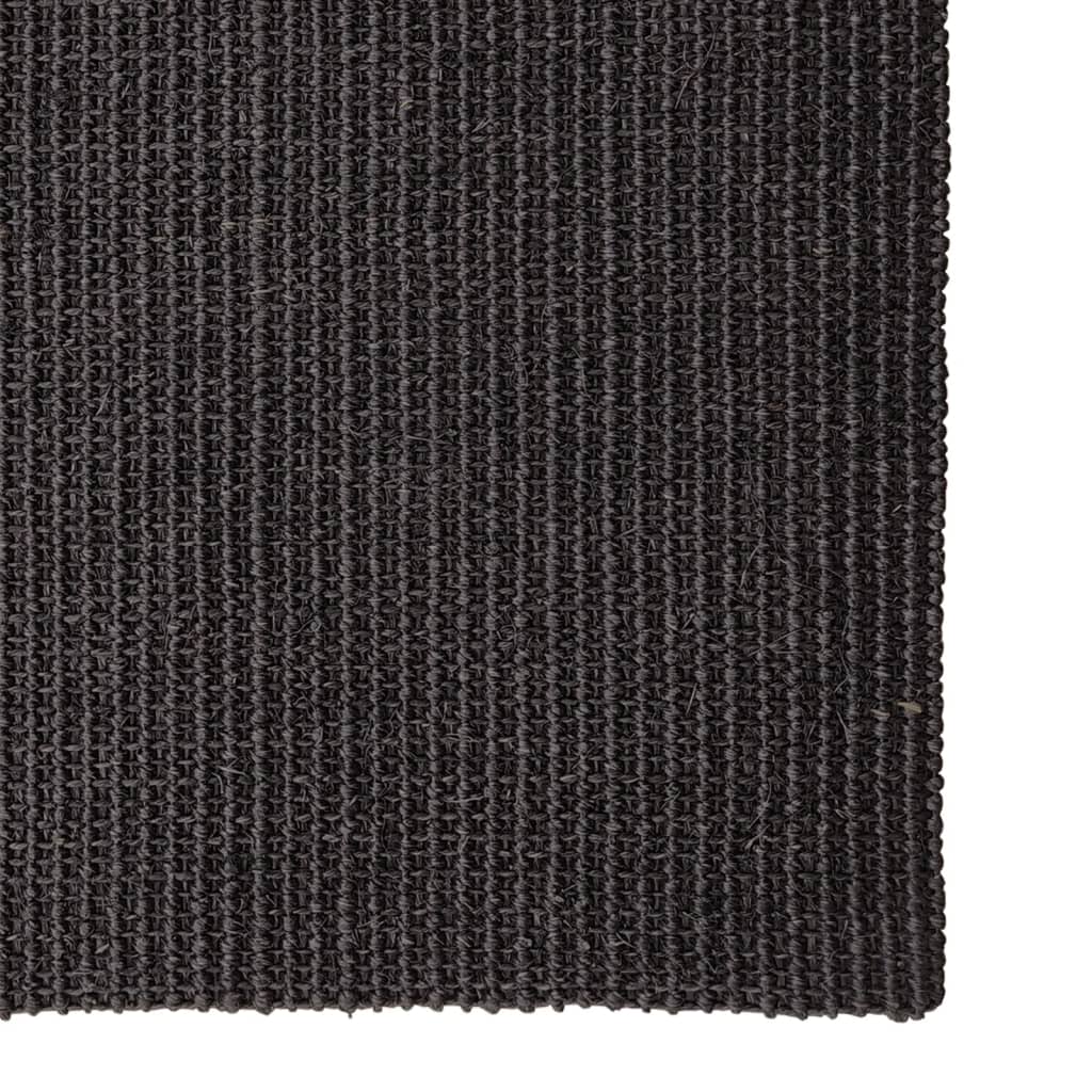 Golvmatta naturlig sisal 80x300 cm svart