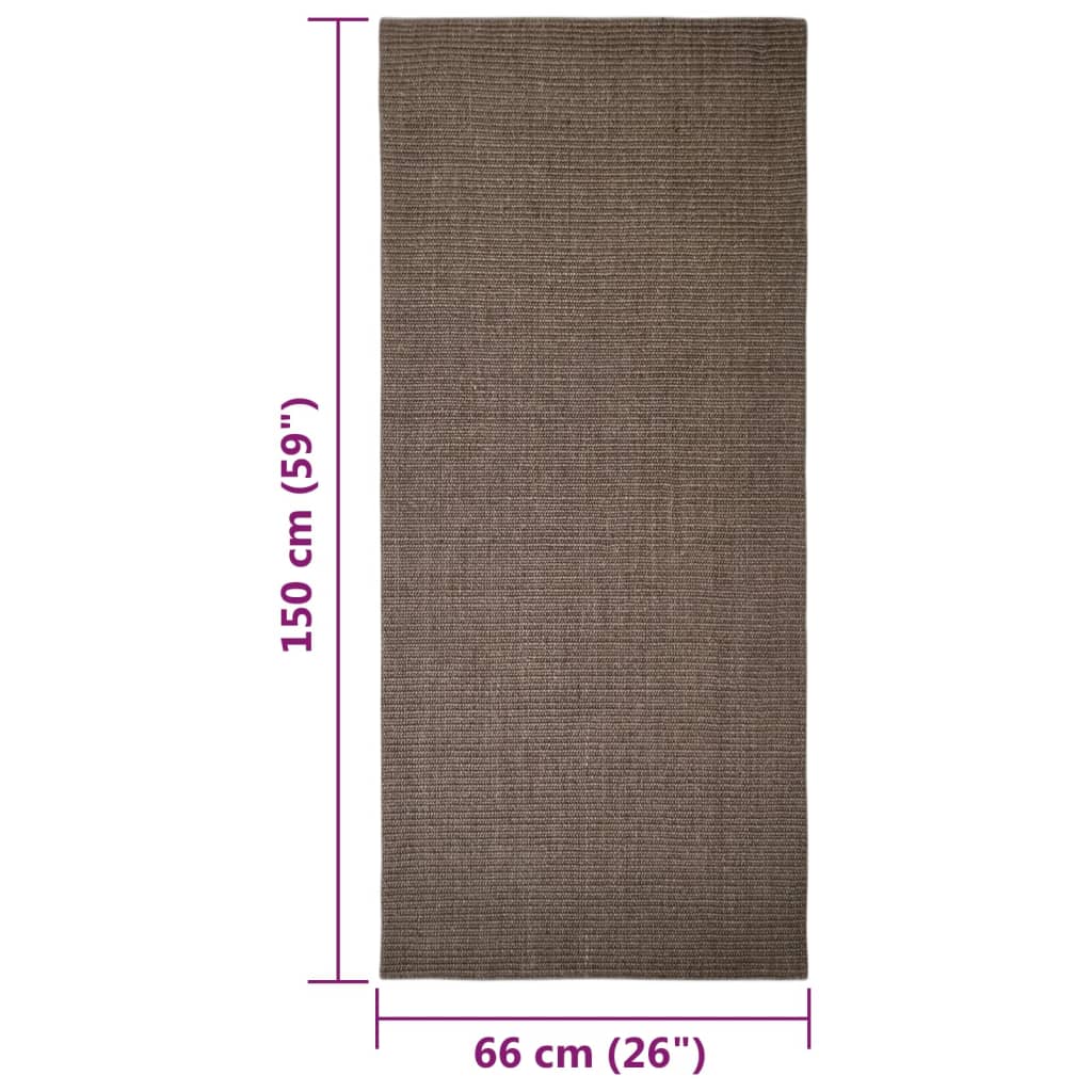 Golvmatta naturlig sisal 66x150 cm brun