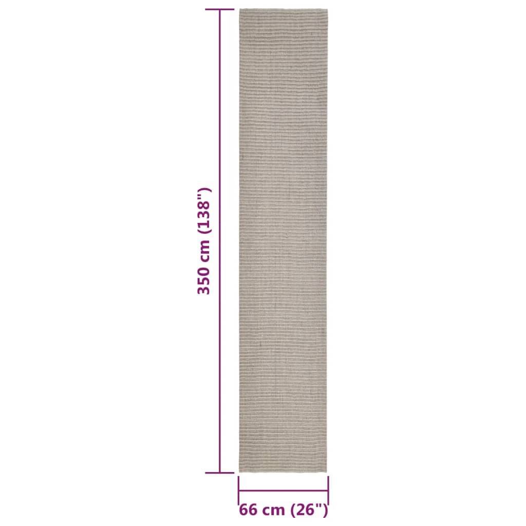 Golvmatta naturlig sisal 66x350 cm sand