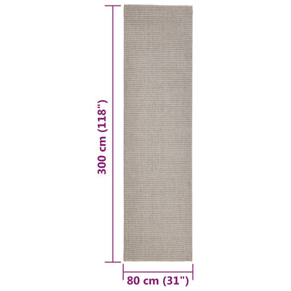 Lattiamatto luonnon sisal 80x300 cm hiekkaa