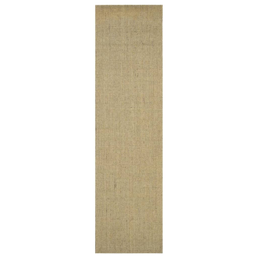 Lattiamatto luonnon sisal 80x300 cm vihreä