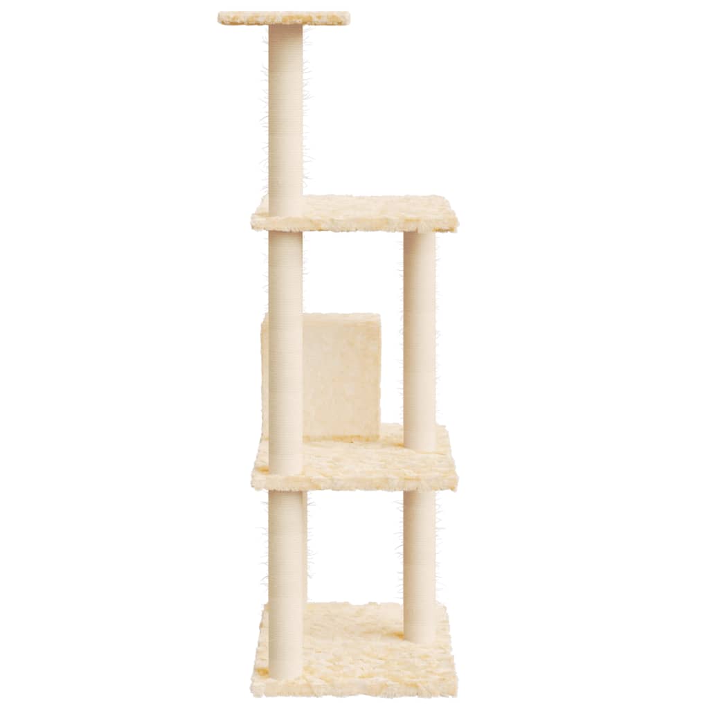 Kattmöbel Katträd med klöspelare sisal gräddvit 119 cm