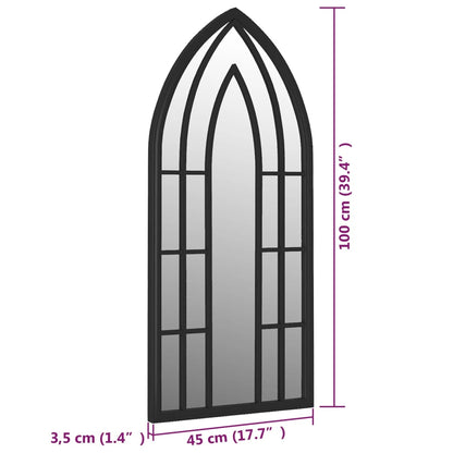 Seinäpeili musta 100x45 cm rauta ulkokäyttöön