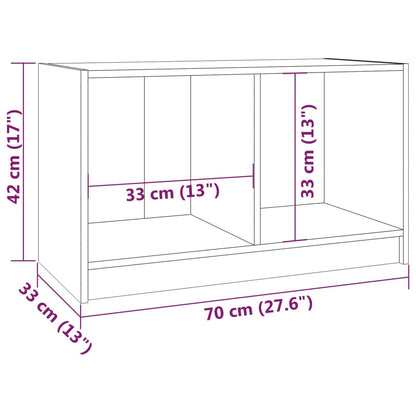 TV-möbel grå massiv trä furu TV-bänk 70x33x42 cm