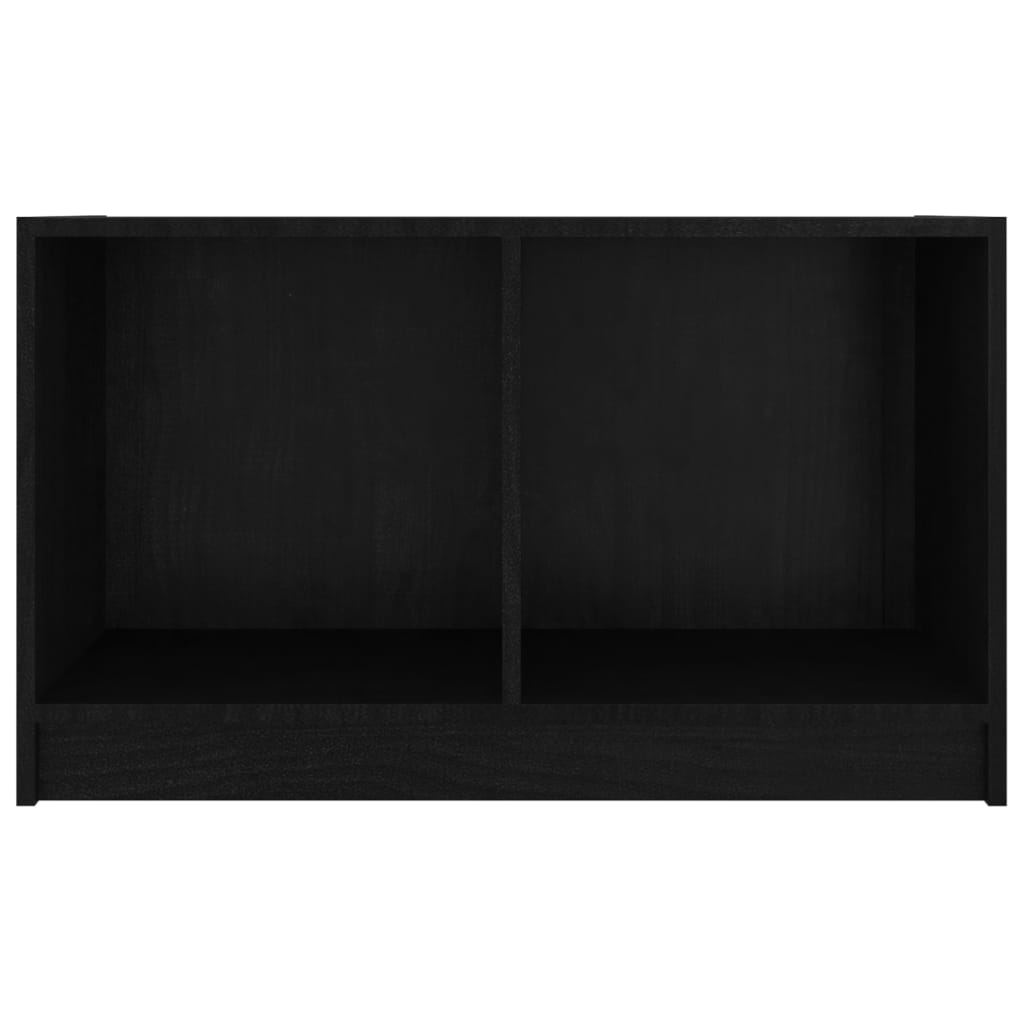 TV-möbel svart massiv trä furu TV-bänk 70x33x42 cm