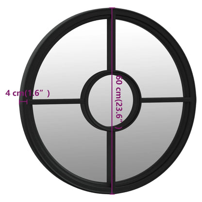 Seinäpeili musta 60x4 cm pyöreä rauta sisäkäyttöön