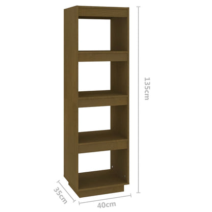 Bokhylla brun 40x35x135 cm massiv furu