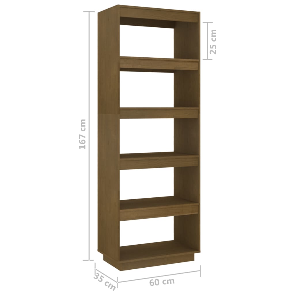 Bokhylla brun 60x35x167 cm massiv furu