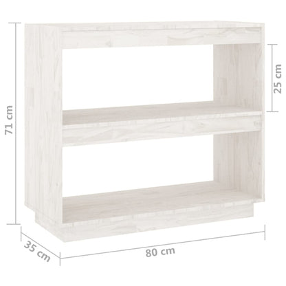 Kirjahylly valkoinen 80x35x71 cm massiivimänty