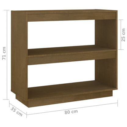 Bokhylla brun 80x35x71 cm massiv furu