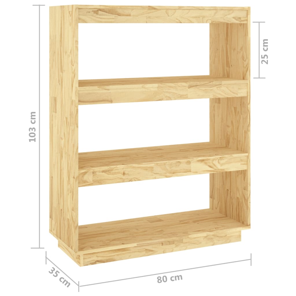 Kirjahylly Natural 80x35x103 cm massiivimäntyä